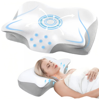 Oreiller papillon orthopédique en mousse à mémoire de forme pour l'insomnie, soutien cervical portable, ergonomique, respirant, thérapeutique, pour le voyage, l'hôtel et le lit