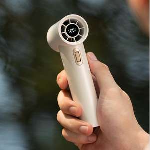 مروحة محمولة صغيرة الحجم قابلة لإعادة الشحن عبر USB، مروحة توربينية عالية السرعة بشاشة رقمية بدون شفرات للتبريد الشخصي في الهواء الطلق - Product Image 1