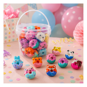 Squishy de Donut de Dibujos Animados Colorido para Niños, Figura de Animal Suave y Rebotante, Premio para el Aula, Bolsa de Regalo de Cumpleaños, Personalizado de Fábrica - Product Image 3