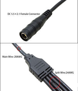 DC 5.5 2.1mm DC5521 femelle à 4 broches boîtier PC câble de ventilateur 12V 4 3 2 voies PWM Molex 4 broches séparateur câble <span class=keywords><strong>d</strong></span>'<span class=keywords><strong>alimentation</strong></span> pour ventilateur de PC <span class=keywords><strong>d</strong></span>'ordinateur ATX - Product Image 6