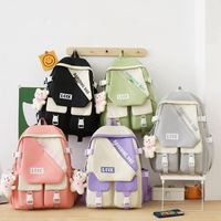 Nouvelle mode 4 pièces ensemble sac à dos pour ordinateur portable grande capacité étanche loisirs sac cartable ensemble haute beauté étudiant sac à dos