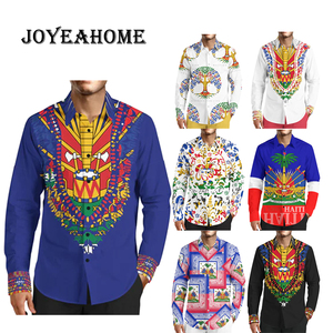 Polos de poliéster 100% de alta calidad para hombre, manga larga, impresión Digital 3D, logotipo de ciudades de país en la <span class=keywords><strong>bandera</strong></span> de Haidi, camisa hawaiana - Product Image 1