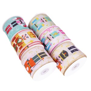 Cinta Decorativa Simi Nutcracker de 25 mm, Cinta de Poliéster Estampada para Envolver Regalos Navideños, Lazos para Manualidades - Product Image 5
