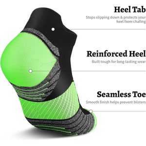 Calzini da corsa a compressione da donna Premium con supporto per arco a 6 paia e taglio basso con stampa Logo personalizzata per l'inverno - Product Image 6