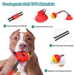 Pelota de Juguete Interactiva de Lujo para Perros con Ventosa, Sonido y Dispensador de Comida, Cuerda de TPR Resistente a Mordidas, Juguete para Cachorros para la Dentición y Molar - Product Image 4