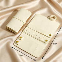 Organisateur de bijoux en daim de voyage pliable, petit format, pour fournitures professionnelles, avec logo personnalisé, étui à bijoux en microfibre