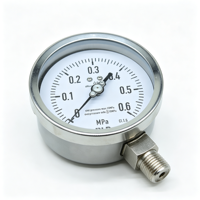 Manomètre différentiel industriel avec partie contacteuse en acier inoxydable 316L, boîtier de mouvement en acier inoxydable 304SS, optionnel large plage de température 40°C ℃ ~70 ℃