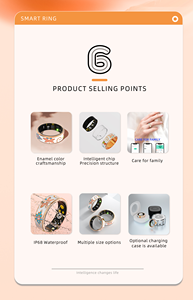 New Arrival Men's Women's Smart Ring Ip68 Waterproof Sleep Tracker Heart Rate Fitness 3-5 Days Battery Life App <strong>Control</strong> - Product Image 2