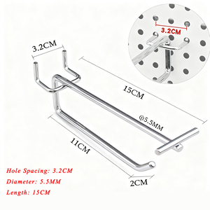 Crochets de suspension en acier inoxydable de 5,6 mm de diamètre et 15 cm de long pour panneaux de présentation murale - Product Image 1