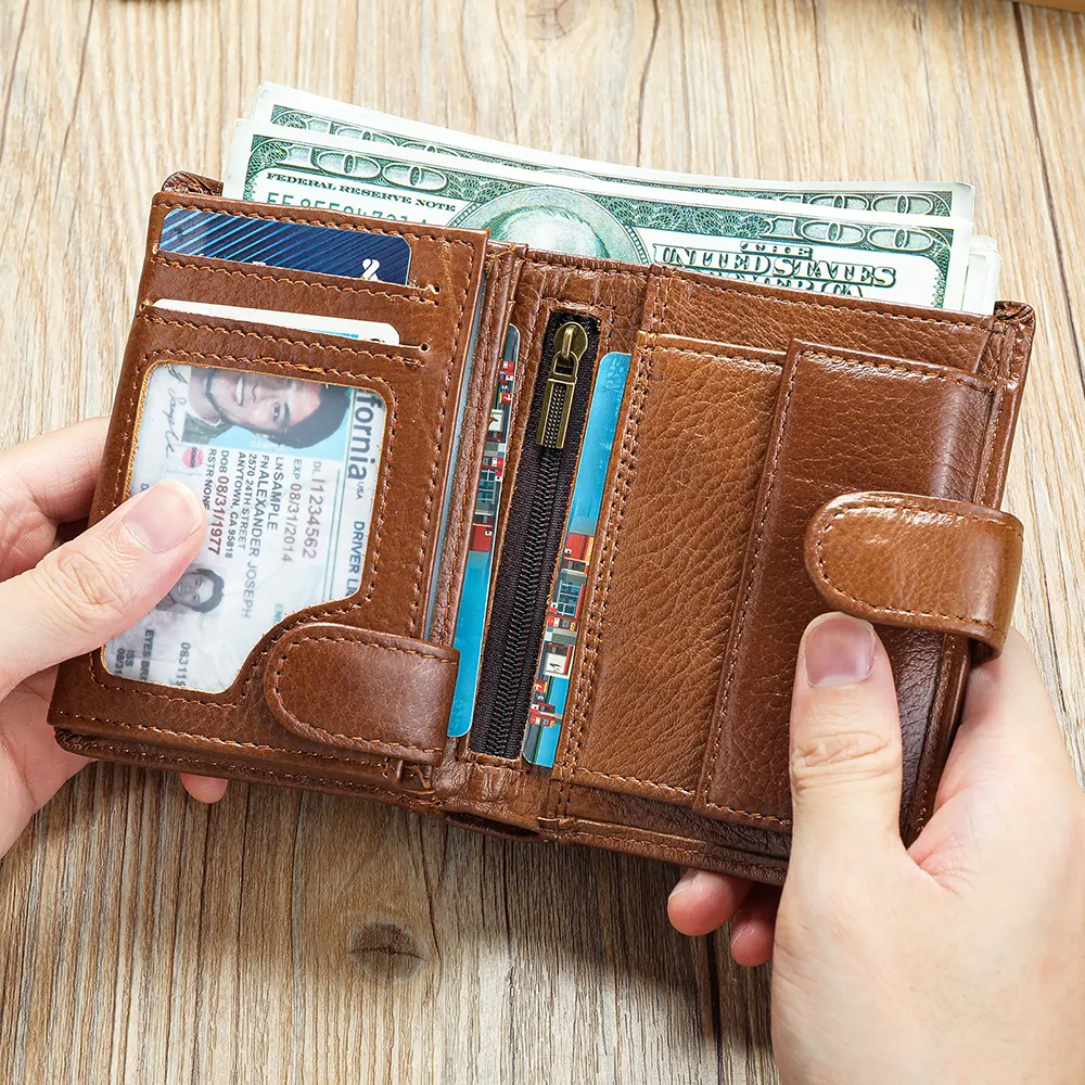 MARRANT hommes portefeuilles en cuir avec pinces à billets antivol RFID blocage portefeuille porte-monnaie en cuir véritable portefeuille hommes
