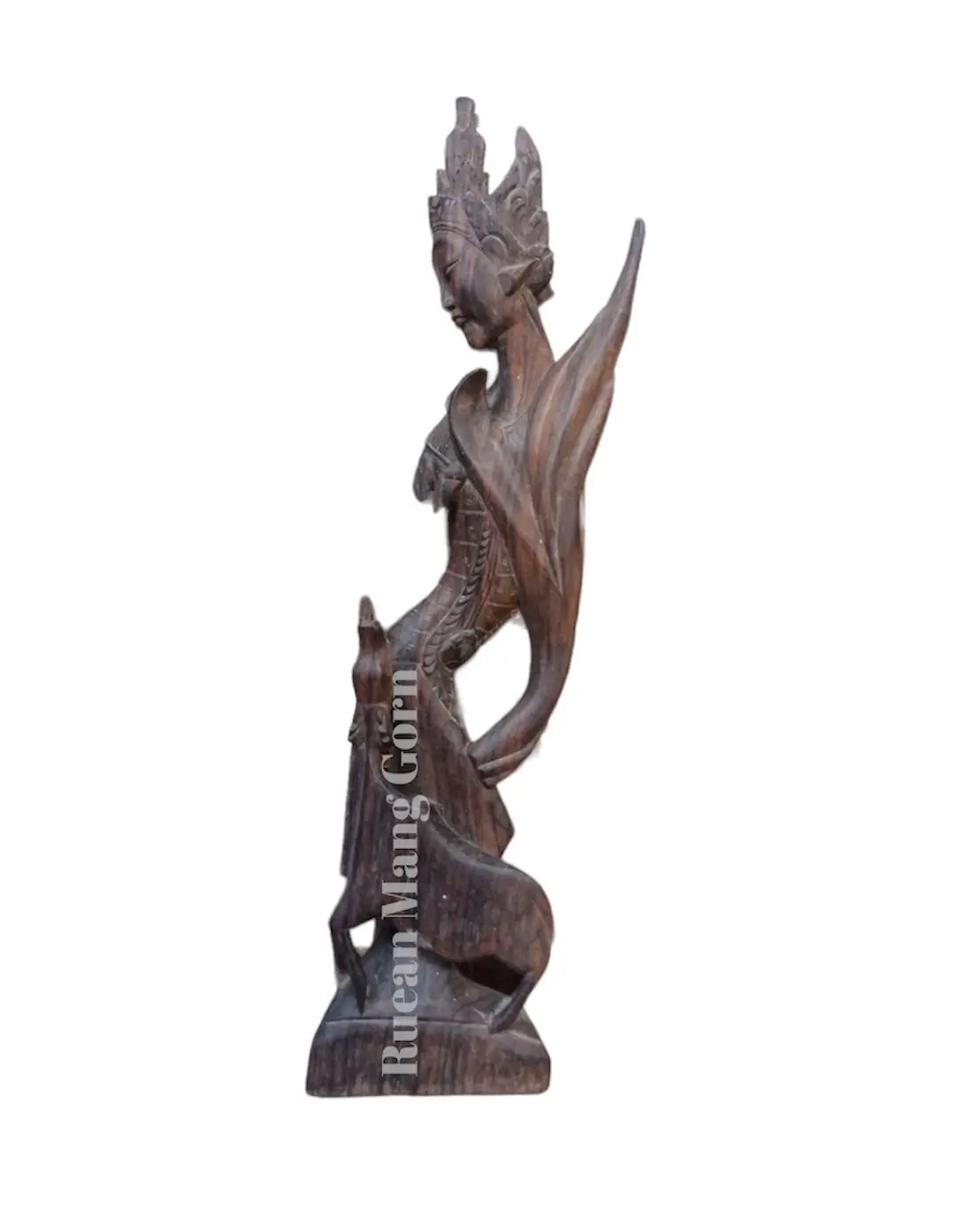 Vintage Black Ebony Wood Deity Hand Carved Sculpture Decoration Craft Luxury Style Product Classic Hand Made Premium Quality