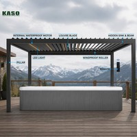 Pergola motorisée autoportante en aluminium à lames orientables, de luxe moderne, robuste, étanche, en aluminium 6063-T5, disponible en 3x3m, 3x4m, 4x4m
