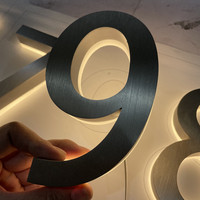 Özel daire 3D Metal arkadan aydınlatmalı ışıklı ev numarası harfler işareti Led otel kapı paslanmaz çelik