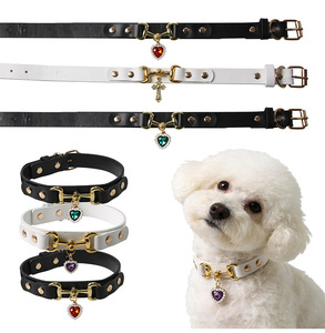 Collares Ajustables para Perros con Adornos de Corazón y Cruz, Cierre de Hebilla, Accesorios y Artículos Decorativos para Mascotas - Product Image 6