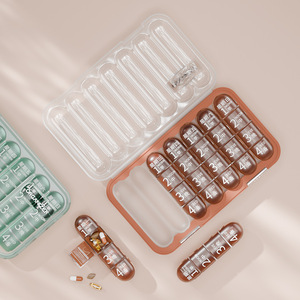 Pilulier personnalisable avec logo, distributeur de médicaments portable, pilulier 7 jours par semaine, rappel de médicaments, rappel de repas, pour les personnes qui ont tendance à oublier - Product Image 1
