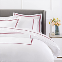 Ensemble de housse de couette de luxe 400TC avec motif géométrique brodé, taille Queen, couleur personnalisée, ensemble de literie 100% coton égyptien