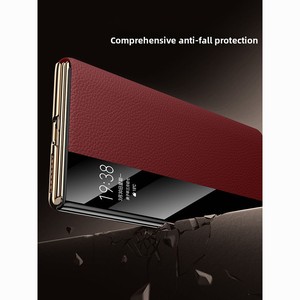 Étui de téléphone pliable à trois volets pour Huawei, avec fermeture magnétique, protection à double charnière, ultra-fin, en cuir. - Product Image 5