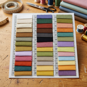 Tissu uni en coton, rayonne et lin 65/30/5, tissé, extensible, poids moyen, 57/58 pouces, pour filles et garçons, confortable pour une utilisation en extérieur - Product Image 2