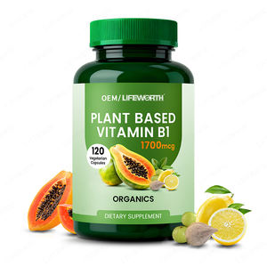 उच्च शुद्धता वाले पौधे-आधारित विटामिन बी <span class=keywords><strong>1</strong></span> थियामाइन मोनोनाइट्रेट प्रति बोतल के लिए वयस्क कैप्सूल प्रति बोतल 120 कैप्सूल - Product Image 1