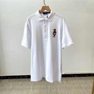 <span class=keywords><strong>Polo</strong></span> à manches courtes pour homme avec un motif d'ours brodé délicat sur la poitrine, style business-casual printemps-été - Product Image 3