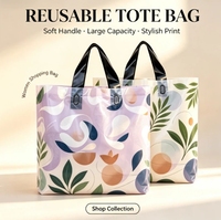 Sac de courses en plastique imprimé en couleur, sac de courses en plastique avec design personnalisé