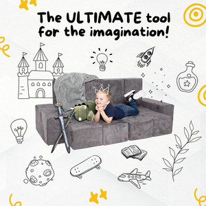 Canapé modulable éducatif pour enfants, 9 pièces, assise en mousse haute densité avec accoudoirs, pour les enfants de 3 ans et plus - Product Image 4