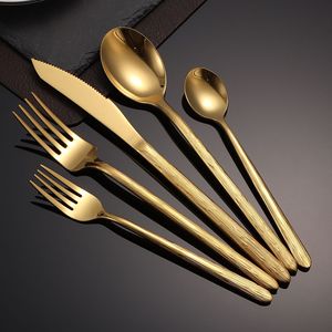 Juego de Cuchillo, Tenedor y Cuchara de Acero Inoxidable, Pulido a Espejo, Calidad Alimentaria, Cubertería para Restaurante y Hotel, 5 Piezas - Product Image 2
