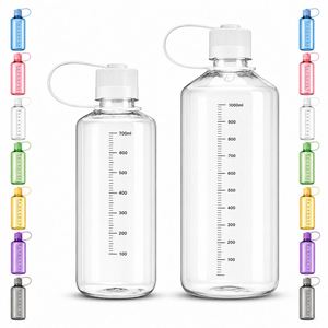 Custom 700ml 1000ml Plastic Gym Water Bottle with Narrow Mouth Lid BPA-Free <b>Reusable</b> Sports Water Bottle Drinkware - Product Image 1