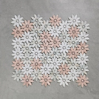 Carreaux de mosaïque en marbre au jet d'eau personnalisé Premium Modern Beautiful Flower Pattern pour la décoration de la maison à bas prix