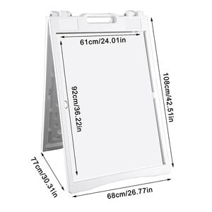 Heavy Duty double face Portable A-Frame Sidewalk Curb Sign 24x36 Inch Slide-in Folding Black Coated Metal Sign avec main bar - Product Image 4