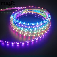 5V 12V 24V 60LED/M IP65 IP67 IP68 Étanche RGB Noir PCB Rêve Couleur Adressable Ws2811 LED Bande