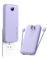 Chargeur portable Power Bank 12000mAh avec double prise de câble intégrée 5V/4.5A Charge rapide 22.5W Power Bank