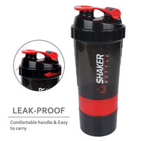 Vente en gros 500ML Logo personnalisé Gym Sport tasse à eau Portable pp plastique voyage mélangeur Fitness Shaker bouteille eau potable directe