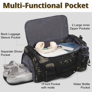 Sac de sport tactique grande capacité pour hommes 40L, sac de voyage grande capacité avec compartiment à chaussures et compartiment pour vêtements mouillés - Product Image 4