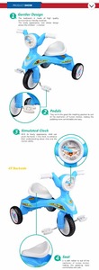 china fashion 3 wheel ABS music baby tricycle toy for 3-5 year olds - Product Image 2