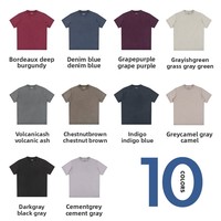 Kaos rajutan katun murni warna polos, berat 250g, bergaya vintage Amerika, dengan sentuhan akhir efek usang dan dicuci dengan salju, bernapas.