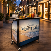 Comptoir de bar à cocktails mobile en aluminium à Guangzhou Factory Bar portable sur roues Comptoir de bar à domicile Comptoir de café