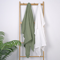 Vente en gros de couverture en mousseline tissée douce à 4 couches pour nouveau-né motif animal/solide pour dormir