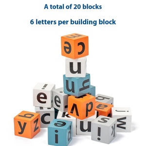 Jeu de société Montessori en bois pour l'éveil précoce des enfants : Blocs de construction de lettres anglaises, Bataille de mots, Apprentissage de l'<span class=keywords><strong>orthographe</strong></span> - Product Image 4