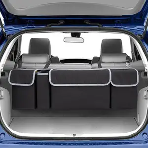 Organisateur de coffre de voiture Organisateur de suspension de siège arrière avec 4 grands sacs de rangement pour SUV Expert en économie d'espace