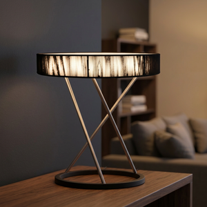Lampe de table moderne en métal doré, LED, commande tactile, lumière blanc chaud à intensité variable, pour chambre à coucher, salon, design minimaliste - Product Image 5
