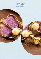 Boucles d'oreilles pendantes miniatures en cloisonné faites à la main, en forme d'éventail, avec un design en émail chinois rétro - Cadeau unique pour femmes