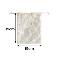 Pochette en dentelle brodée, maille florale transparente 15x19cm, organiseur de bijoux, vente en gros, marque privée, ourlet soigné, sac cadeau