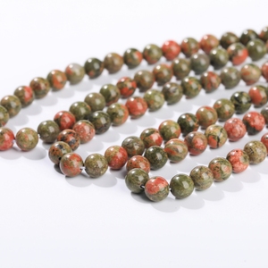 Natural Flower Green <strong>Stone</strong> Round Multicolor Loose Bead Wholesale Serpentine <strong>Jade</strong> Gemstone Jewelry Bracelet Making Supplies - Product Image 4