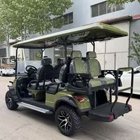 Voiture de golf tout-terrain 6 places avec batterie lithium électrique 60V, moteur AC et éclairage LED, neuve