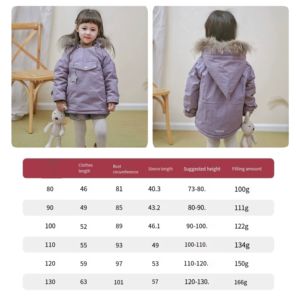Manteau d'hiver unisexe pour enfants Veste de canard blanc de style coréen avec chapeau d'elfe Doublure en polaire Doublure en coton duvet pour garçons et filles - Product Image 2