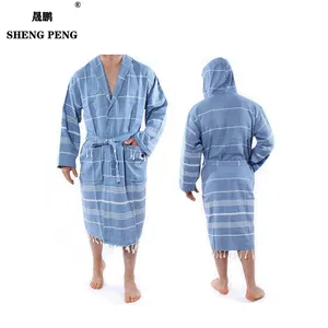 Amazon Bán Chạy Nhất 100% Cotton Bath Bãi Biển Hammam Tóc Khăn Cá Nhân Dài Robe Luxury Thổ Nhĩ Kỳ Áo Choàng Tắm