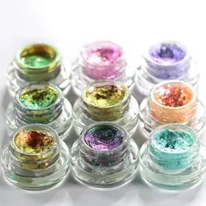 Sombra para os olhos camaleão à prova d'água de marca própria, creme de maquiagem de alto pigmento, sombra de gel multicromático com glitter