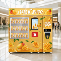Distributeur automatique de smoothies froids et congelés, capacité 48 voies, construction en acier thermolaqué pour parcs d'attractions