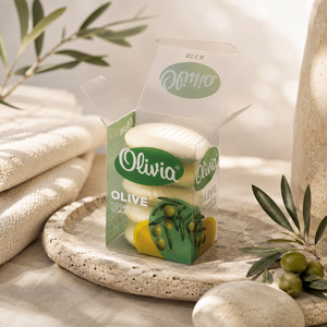 Olive Family Bar <b>Soap</b> 4-Piece Pack with Glycerin and Lanolin for Hand and Body Care 4 × 105 g Olivia - Product Image 1